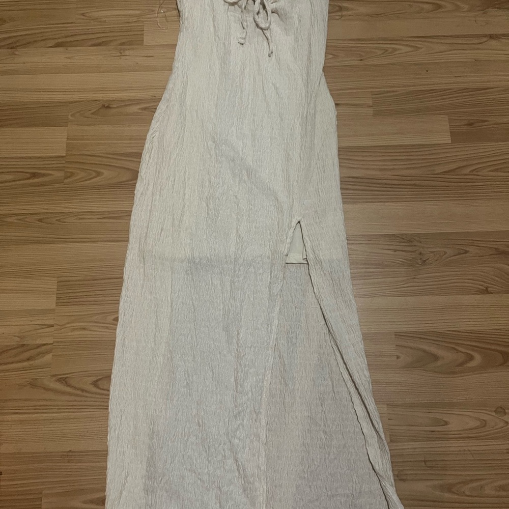 Sugarlips Cream Maxi Dress with Slit